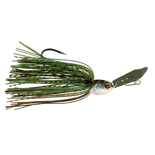 6th Sense - Jigsaw Bladed Jig for Bass Fishing, Vibrating Swim Jig, Reaction Bite Bait - color: Bluegill Fire, size: 1/4oz.