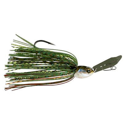 6th Sense - Jigsaw Bladed Jig for Bass Fishing, Vibrating Swim Jig, Reaction Bite Bait - color: Bluegill Fire, size: 1/4oz.