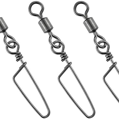 Dr.Fish 30 Pack Barrel Snap Swivels, Barrel Swivels Fishing Tackle Crane Rolling Coast Lock Snap Lure Leader Line Connector Fresh&Saltwater - size: #4/0-198LB-30 Pack