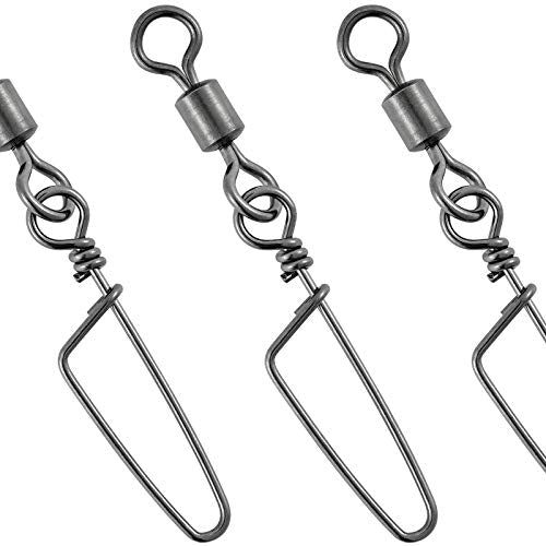 Dr.Fish 30 Pack Barrel Snap Swivels, Barrel Swivels Fishing Tackle Crane Rolling Coast Lock Snap Lure Leader Line Connector Fresh&Saltwater - size: #4-48LB-30 Pack