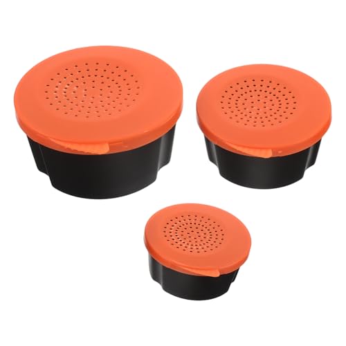 3pcs Worm Bait Storage Container Set with Ventilated Lids, Portable Plastic Live Bait Boxes for Fishing, Worm Farm Holder Case for Natural Lures and Outdoor Use