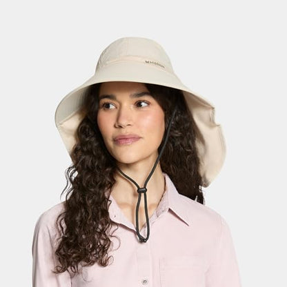 Cooling Sun Defender Sun Hat, UPF 50 UV Protection for Men Women, Wide Brim Outdoor Hat for Hiking, Fishing, Beach, Gardening - color: Oatmeal