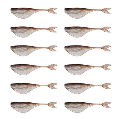 6th Sense – Clobber Minnow 2" – Soft Plastic Minnow – Crappie/Panfish Fishing – FFS Sonar Bait – (12 per Pack) Made in the USA - color: Wakasagi