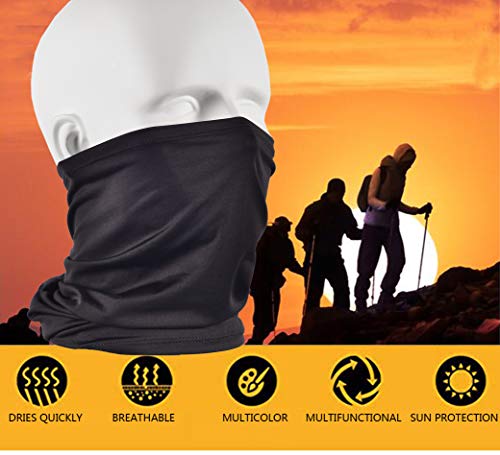 UV Face Cover Neck Gaiter Mask Dust Protection Magic Scarf Wind Bandana Balaclava for Summer Running Fishing 4 PCS - color: 4pcs Black,black,black,black
