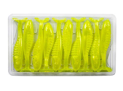Bobby Garland Slab Hunt'R Soft Plastic Crappie Fishing Lure, 2.25 Inches, Pack of 10 - color: Pearl Chartreuse