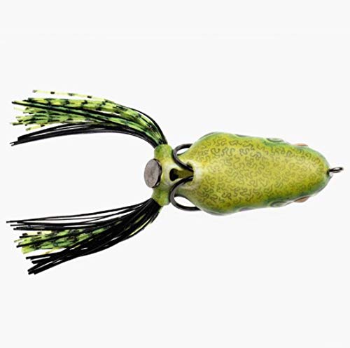 Scum Frog Trophy Series Topwater Bass Fishing Hollow Body Frog Lure with Weedless Hooks - color: Leopard, size: 5/8 Ounce