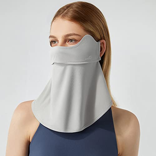 Sun UV Face Mask UPF50+ Neck Gaiter Scarf Breathable Cooling Face Cover for Outdoor Activities - color: Light Grey