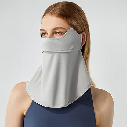 Sun UV Face Mask UPF50+ Neck Gaiter Scarf Breathable Cooling Face Cover for Outdoor Activities - color: Light Grey