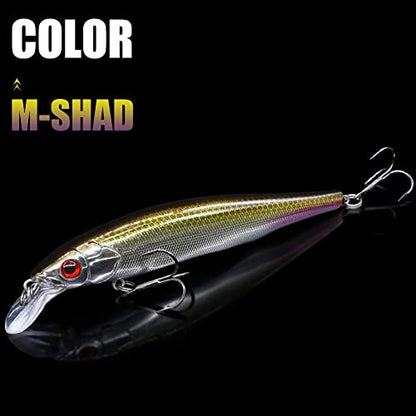 XFISHMAN Jerkbait Kit - Minnow Lure - Suspending - Bass, Smallmouth Bass, Walleye, Largemouth Bass - 1 Piece - color: Smokin Shad, size: 110mm（4-3/8"in）