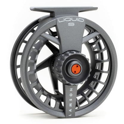 LAMSON | Liquid S-Series & HD Fly Fishing Reels | All-Water | Large Arbor, Powerful Sealed Drag, Pressure Cast Aluminum - color: SMOKE, size: -3+