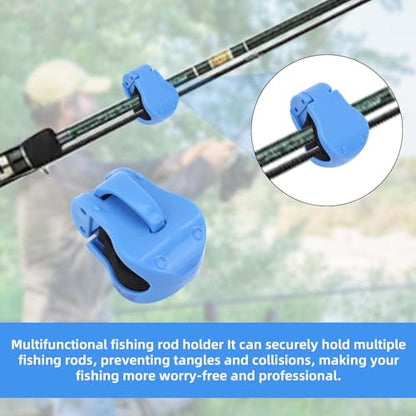 4pcs Multifunctional Rod Holders Clips, Portable Beach Fishing Pole Holders Detachable Fishing Pole Clamp for Ground Practical Catching Fish Accessories Suitable for Most Rod Sizes