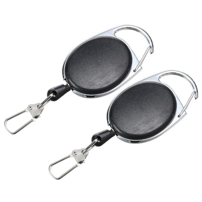 Fly Fishing Retractor, 3 Pack Fly Fishing Anglers Combo Tool Fishing Gear for Nippers Fly Float Belt Loops, Black