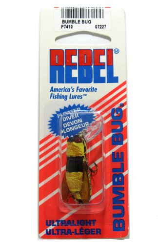 Rebel Lures Bumble Bug Topwater / Crankbait Fishing Lure, 1 1/2 Inch, 7/64 Ounce - color: Bumble Bee