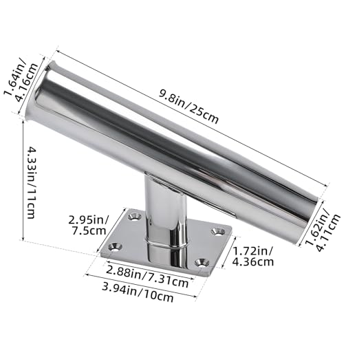 YaeMarine 2/4Pcs Tournament Style Stainless Steel Wall /Transom Mount Rod Holders for Marine Boat - style: 20 Degree-2pcs