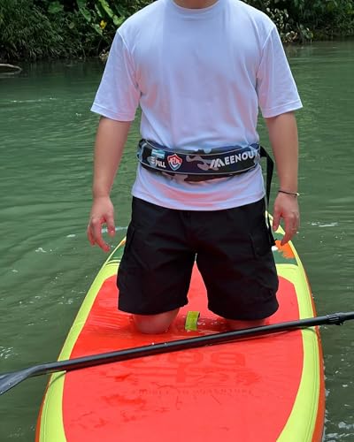 Automatic Inflatable Belt Pack Water Sports Jacket Waist Belt PFD for SUP Paddleboarding Fishing Boating Kayaking（fit 80-330 lbs） (Dark blue camouflage) - color: Dark blue camouflage