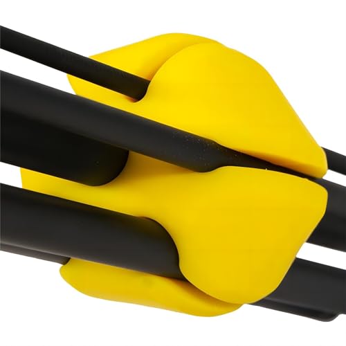 10Pcs Silicone Fishing Rod Holder Straps, 5 Hole Portable Fishing Rod Fixed Ball, Rubber Fishing Pole Clips Fly Fishing Accessories - color: Yellow