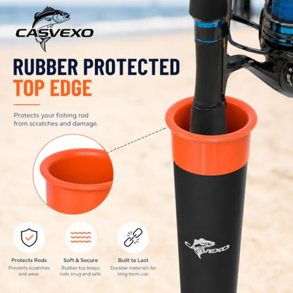 1/2 Pack Aluminum Surf Fishing Rod Holder, Heavy Duty Sand Spike with Bait Box, Telescopic 3-Section, Lightweight and Portable, with Storage Bag - color: Rod holder-2 Pack