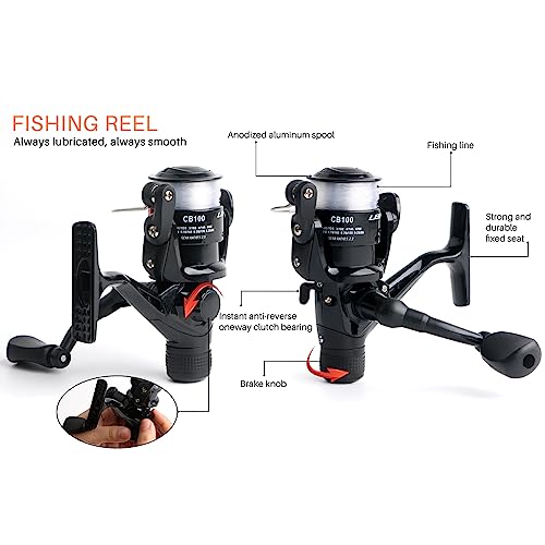 Telescopic Fishing Pole Reel Combo Ultralight Fishing Rod Spinning Reel with Tackle Bag All-in-One Fishing Accessories Fishing Gear Gifts Kit for Kids Adults Youth Beginner Saltwater Freshwater - color: Black-5.58ft