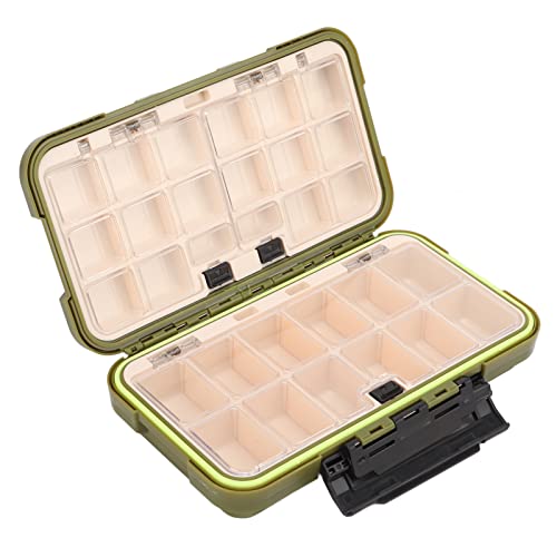 RiToEasysports Fishing Box PP Tackle Box Organizer with Transparent PC Inner Cover Lever Side Lock Sliding Switch and Movable Inserts for Fishermen Boat Kayak Shore Storage ([Large size] 20*12*5 cm) - size: [Large size] 20*12*5 cm