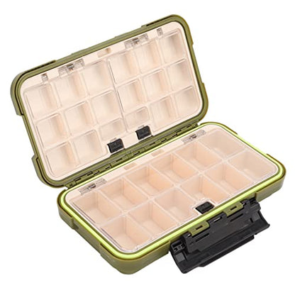 RiToEasysports Fishing Box PP Tackle Box Organizer with Transparent PC Inner Cover Lever Side Lock Sliding Switch and Movable Inserts for Fishermen Boat Kayak Shore Storage ([Large size] 20*12*5 cm) - size: [Large size] 20*12*5 cm