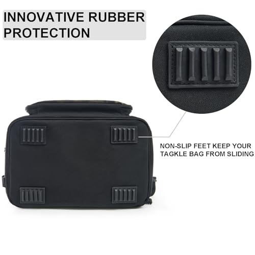 Waterproof Fishing Tackle Bag,Saltwater Tackle Box Bag,Fishing Bags for Men - Fishing Gifts for Men Black - color: Black