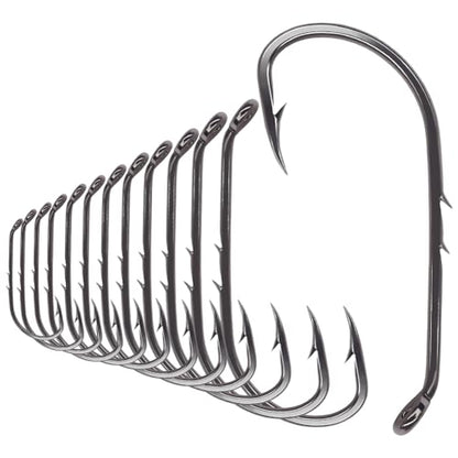 Baitholder Fishing Hooks 100 Pack - Double-Barbed Long Shank for Bluegill Bass Trout Walleye Black/Red, 8/0-#8 - color: 2-Black, size: Size:4 100-Pack