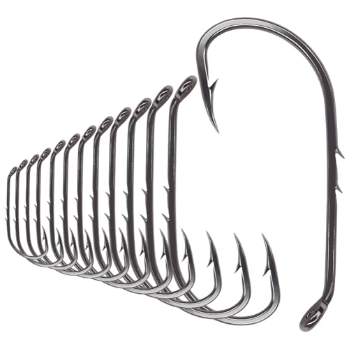 Baitholder Fishing Hooks 100 Pack - Double-Barbed Long Shank for Bluegill Bass Trout Walleye Black/Red, 8/0-#8 - color: 2-Black, size: 3/0 100-Pack