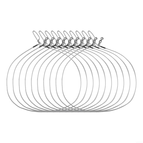 12pcs Fluorocarbon Fishing Leader Set for Saltwater Freshwater, 20LB-80LB, 6-24 Inches, Invisible Underwater, Abrasion-Resistant, Soft Strong Wire with Twists Snap - size: 20in-60lb