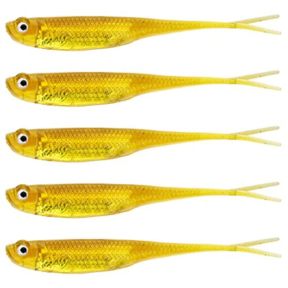 QualyQualy Soft Swimbait Fishing Lures 5PCS 6PCS Jerk Shad Minnow Drop Shot Lure Bass Bait Shad Lure Soft Jerkbait for Bass Trout Pike Walleye Crappie 2.95'' 3.93'' 4.72'' - color: A-2#, size: 4.72" - 5Pcs
