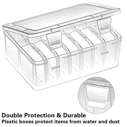 Mathtoxyz Small Bead Organizers, 30 Pieces Plastic Storage Cases Mini Clear Bead Storage Containers Transparent Boxes with Hinged Lid and Rectangle Clear Craft Supply Case - color: Clear - 2P