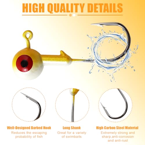 MAFIMOEA 40pcs Crappie Lures kit Jig Heads Hooks Kit Paddle Tail Swim Baits Crappie Jigs Fishing Lures Kit for Saltwater Freshwater Fishing (40pcs kit)
