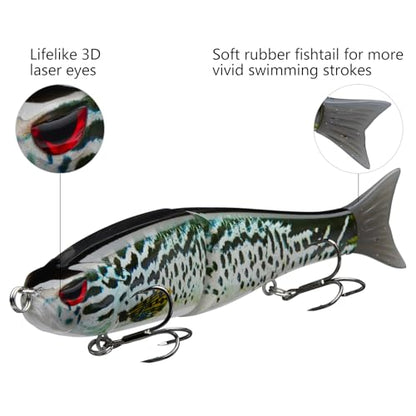 Bassdash SwimShad Glide Baits Jointed Swimbait Bass Pike Salmon Trout Muskie Fishing Lure - color: Blue Mackerel, size: 7in/2.2oz