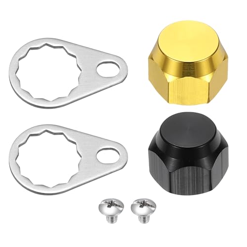 Fishing Reel Screw Nut Caps, Right Handle Locking Plate Nut Replacement Part - color: Black/Gold, size: M8