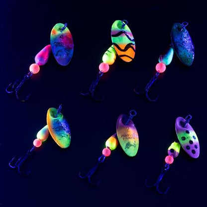 Panther Martin Fishing Lures 6-Pack All Time Greatest Fish Catcher World Famous Spinning Lures in Value Kit Spinners for Trout, Salmon, Panfish, Bass, Crappie & Perch - style: Ultraviolet
