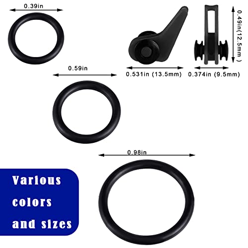 Gejoy 21 Pcs Fishing Hook Holder Fishing Rod Hook Keeper with 3 Size Elastic Rubber Rings, Adjustable Spring Lure Bait Holders for Most Rods - color: Black
