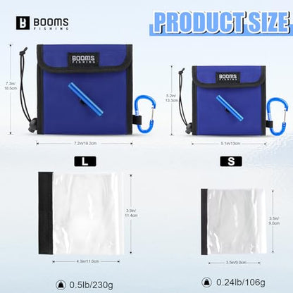 Booms Fishing Leader Holder Wallet: Fly Fishing Tippet Line Storage with 12 Clear Pocket and Tippet Holder - size: Large