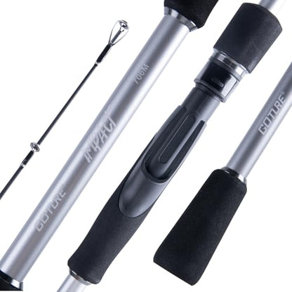 Goture Portable Travel Spinning Fishing Rod - 5/6 Sections Adjustable Rods with Case - Lightweight 24T Carbon Fiber Fishing Rods for Trout Bass Walleye Pike Saltwater Freshwater, 7FT Impact Series