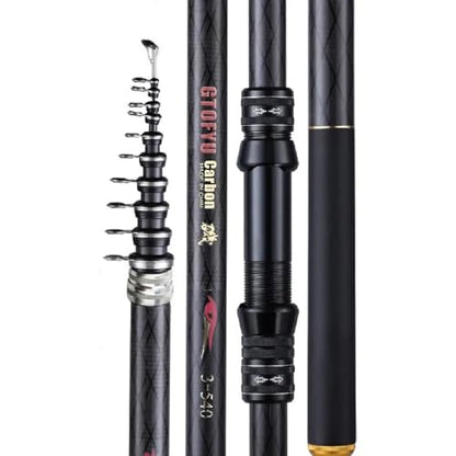 Portable Telescopic Fishing Rod – 9/12/15/18/20ft Carbon Spinning Rod, Ultralight for Small to Medium Fish, Lure 0.2-1.5oz, Ideal for Travel, Trout & Carp - size: 3.6M/12Ft