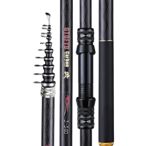 Portable Telescopic Fishing Rod – 9/12/15/18/20ft Carbon Spinning Rod, Ultralight for Small to Medium Fish, Lure 0.2-1.5oz, Ideal for Travel, Trout & Carp - size: 5.4M/18Ft