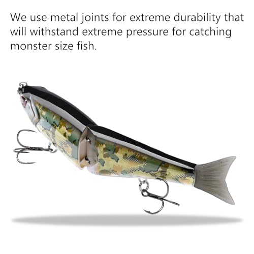 Bassdash SwimShad Glide Baits Jointed Swimbait Bass Pike Salmon Trout Muskie Fishing Lure - color: Open Terrain, size: 4.5in/0.65oz