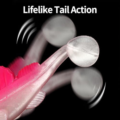 Soft Fishing Lures for Bass: Premium Pre-Rigged Jig Head Paddle Tail Swimbaits for Freshwater and Saltwater - color: 10pcs Weedless Hook