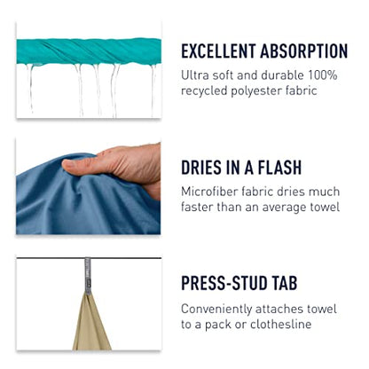 Sea to Summit Portable Pocket Towel for Camping, Gym, and Travel - color: Baltic Blue, style: Small
