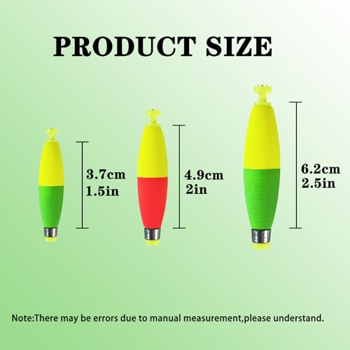 Weighted Bobbers for Fishing Floats EVA Foam Snap-on Fishing Bobbers for Crappie Bluegill Panfish Trout Catfish Bass 10 Packs - size: 2"