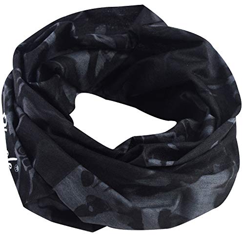 Obacle Seamless Face Mask Rave Bandana Men Women for Dust Sun Wind Protection - color: Pure Black Gray