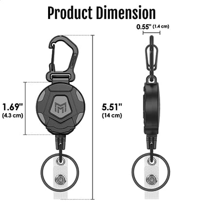 MNGARISTA 4-Pack Retractable Keychain, Heavy Duty Carabiner Badge Holder, Tactical ID Badge Reel with 31.5” Steel Retractable Cord, 8.0 oz - style: 4-Pack
