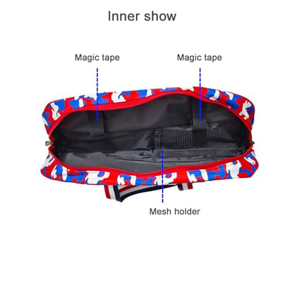 Portable Fishing Rod Bag Collapsible Fishing Bag Large Capacity Outdoor Nylon Carrying Case - size: 40CM Lenght-Red