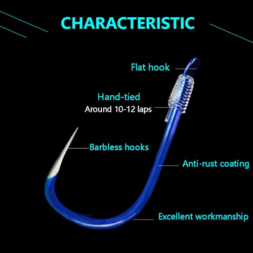AMHDV Small Fishing Hooks with Line, Super Quick Penetration Fishing Hook Tie Nylon Line (Pack of 20) - style: 8#
