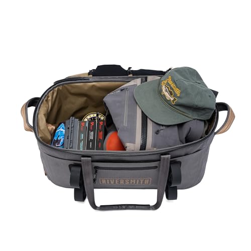 RiverSmith Waterproof Duffel Bag with Rod Tube Holders, Lightweight Fishing Travel Duffel with Backpack Straps, Durable Gear Bag for Fly Fishing, Boating & Adventure Travel (Shadow Kelp, 45L) - color: Shadow Kelp