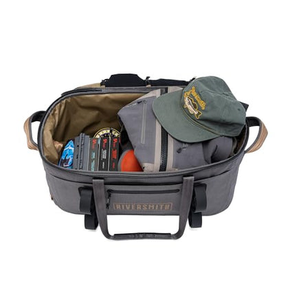 RiverSmith Waterproof Duffel Bag with Rod Tube Holders, Lightweight Fishing Travel Duffel with Backpack Straps, Durable Gear Bag for Fly Fishing, Boating & Adventure Travel (Shadow Kelp, 45L) - color: Shadow Kelp