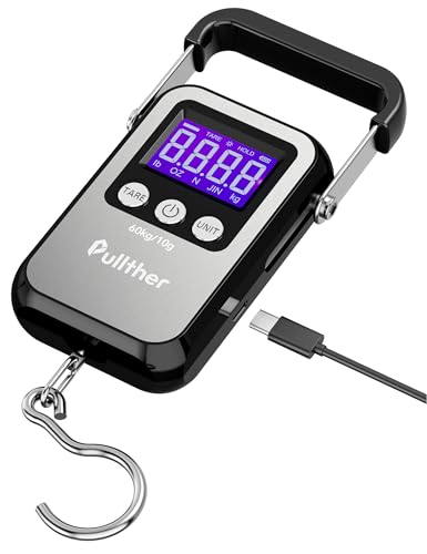 Fish Scale, Max 130lbs Fishing Scale,Multi-Mode Pound/Ounces & Kilograms,LCD Display - style: Silver USB